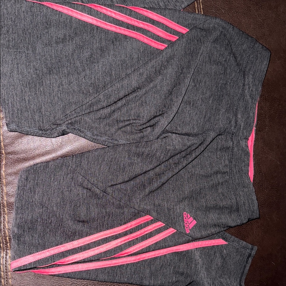 Adidas Charcoal and Pink Athletic Jacket